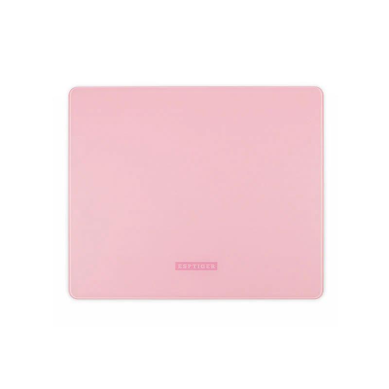 Esptiger Lotus Pink/Black Glass MousePad - Version:Lotus Pink(Pink logo)-S