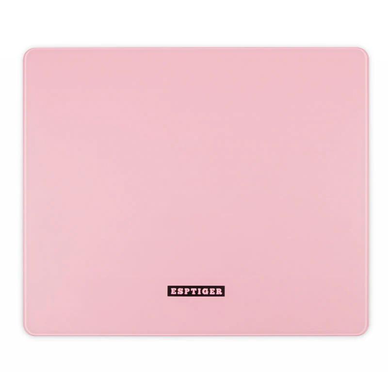 Esptiger Lotus Pink/Black Glass MousePad - Version:Lotus Pink(Black logo)