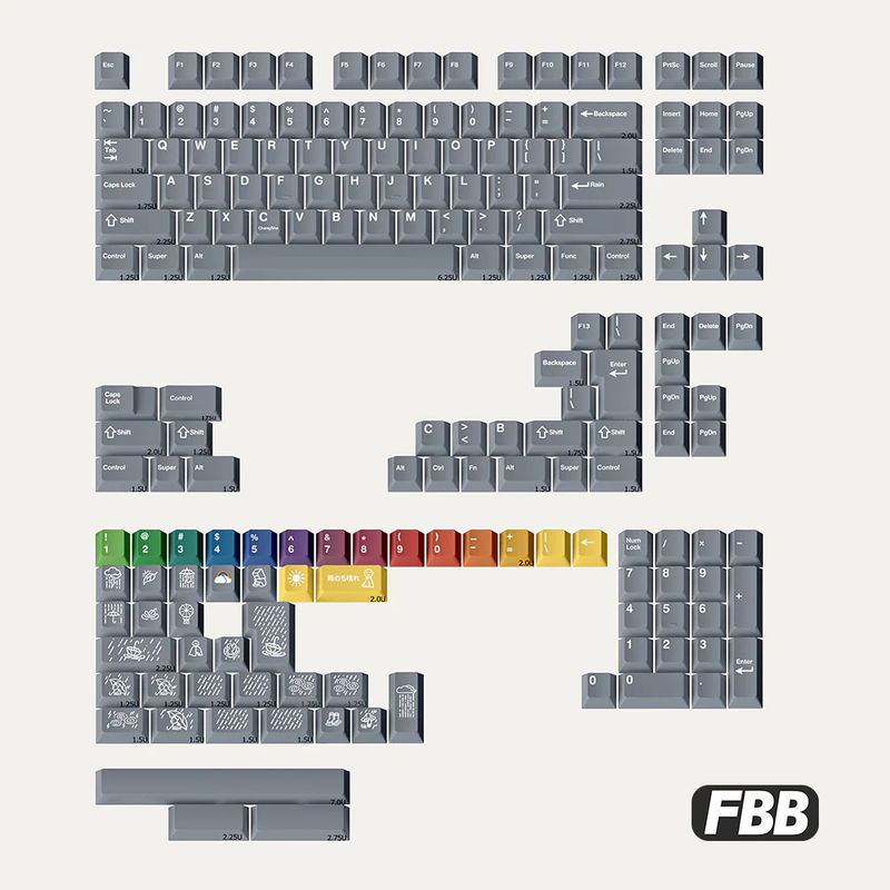 FBB After The Rain PBT Cherry Profile Keycaps Set - Version:After The Rain R1