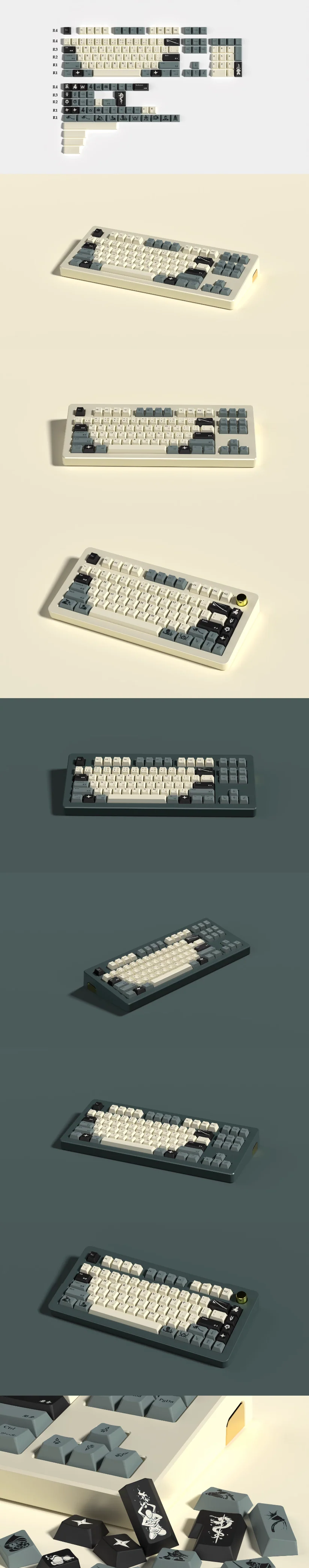 Soulcat Samurai Cherry Profile Keycap Set