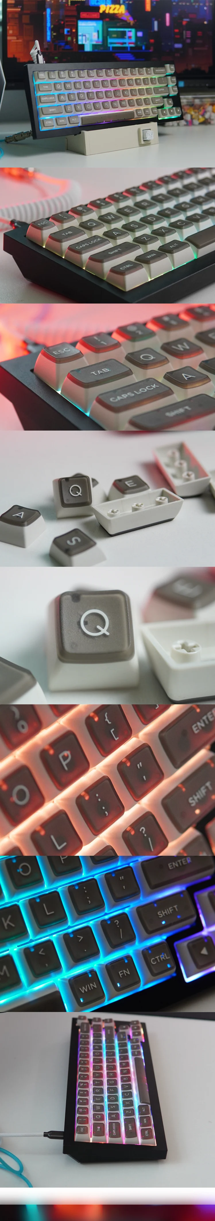 OSHID Grey White Translucidus ASA Keycaps