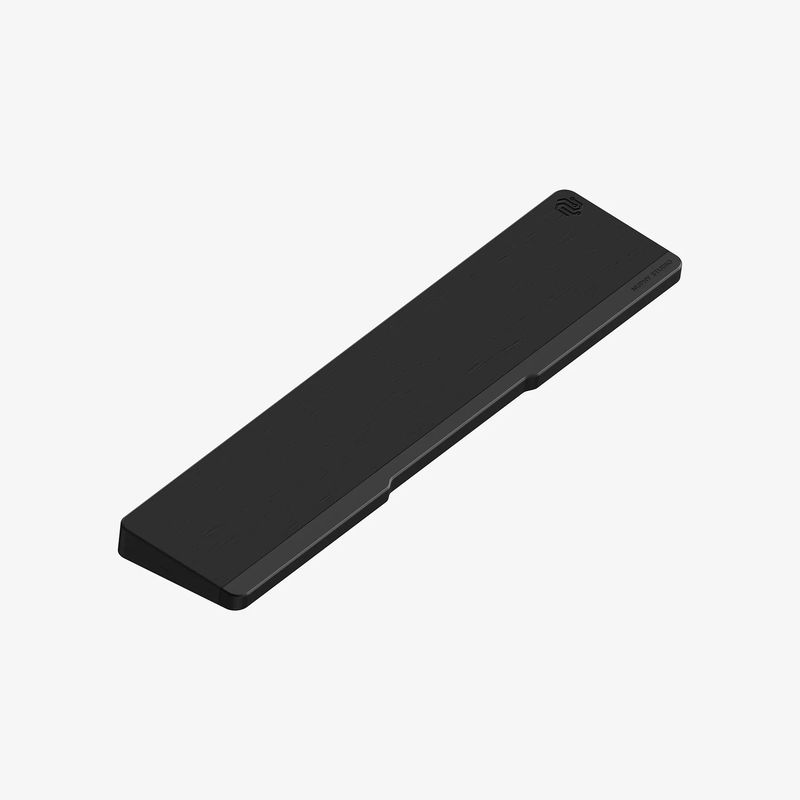 Twotone Wrist Rest for Gem80 - Base Material:Black Oak - Aluminum:Obsidian Black