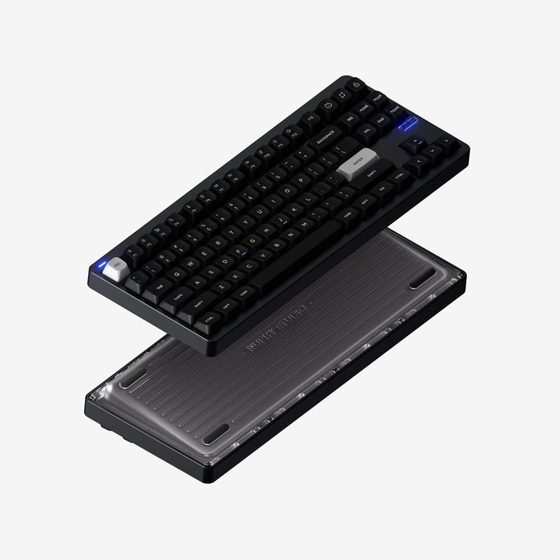 NuPhy Gem80 - Colors:Obsidian Black - Switch Set:Silent Red Clear-Top (+$25) - Keycap Set:Themed Keycaps (+$15)