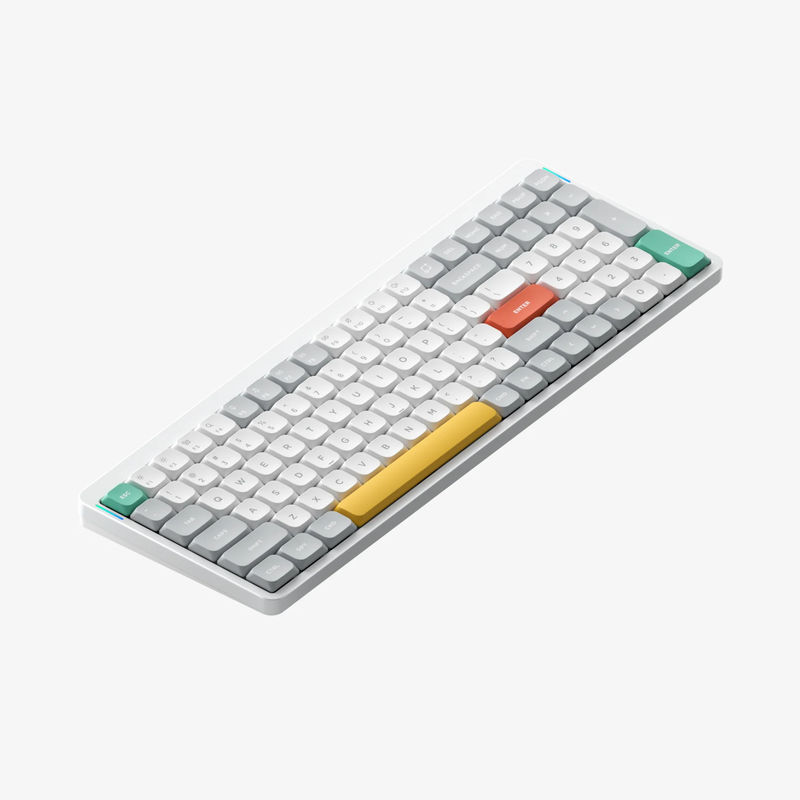 NuPhy Air96 - Color:Ionic White - Low-Profile Switch:Wisteria (55gf) - Mono Wrist Rest:Not Included