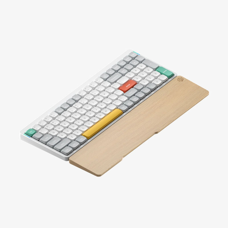 NuPhy Air96 - Color:Ionic White - Low-Profile Switch:Blue 2.0 - Mono Wrist Rest:Beech (+$19)