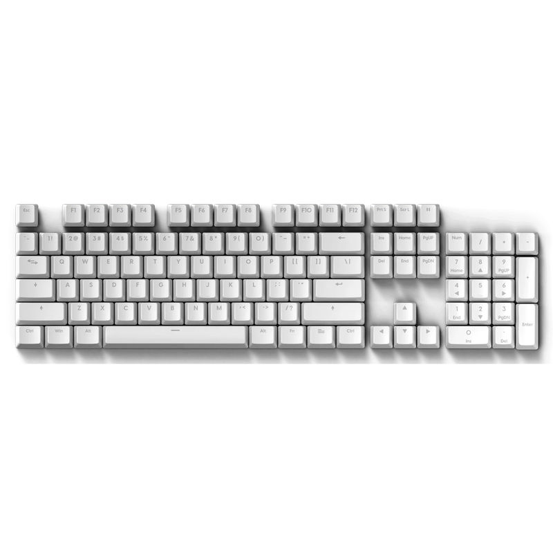 [US ANSI] Pulsar Basic Keycaps 104 Set - Color:White